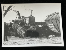 Black &amp; White Train Crash Photo Canadian National Train Wreck Photo - £23.63 GBP