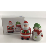 Hallmark Christmas Salt Pepper Shaker Set Santa Claus Snowman Holiday Pa... - $39.19 CAD