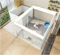 Dog Playpen Indoor With Door, 18 Panel Diy Puppy Play Pen Portable Metal... - $48.99