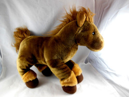RUSS BERRIE Brown Pony HORSE Plush Stuffed Animal Very SOFT 16&quot; Vintage - £11.92 GBP