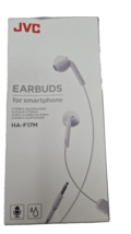 JVC Wired Earbuds HA-F17M Handsfree Stereo Earphones with Microphone White - £6.77 GBP