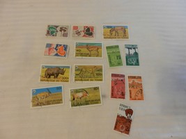 Lot of 14 Chad Stamps 1962, 1979 Communications, Native Scenes Animals - $14.00