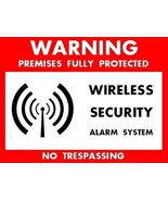 Wireless Security System Warning Stickers / 6 Pack + FREE Shipping - $7.88 CAD