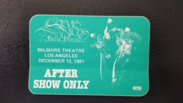 Stevie Nicks - Vintage Original Rare! Bella Donna 1981 Tour Cloth Backstage Pass - £152.66 GBP