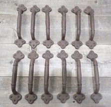 12 Rustic Cast Iron Antique Style Restore Barn Handles Gate Pull Door Ha... - £36.70 GBP