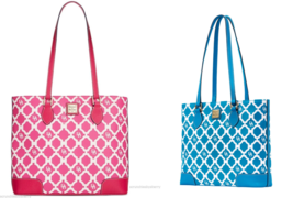 Dooney &amp; Bourke Richmond Sanibel Shopper Tote Handbag Purse Bag Turquoise Pink - £215.28 GBP