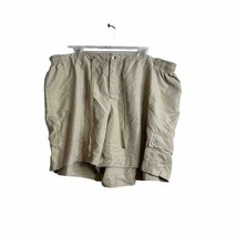 Just My Size Shorts Women&#39;s Plus Khaki Brown Elastic Pockets Size 4X 26W/28W - £10.94 GBP