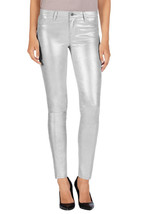 J BRAND Damen Jeans Metallischen Schlank Denim Sanft Silber Größe 28W S8001 - £255.26 GBP