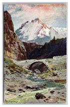 Stone Arch Bridge Alpine Landscape Painting by Splitgerber UNP UDB Postcard U24 - £3.12 GBP