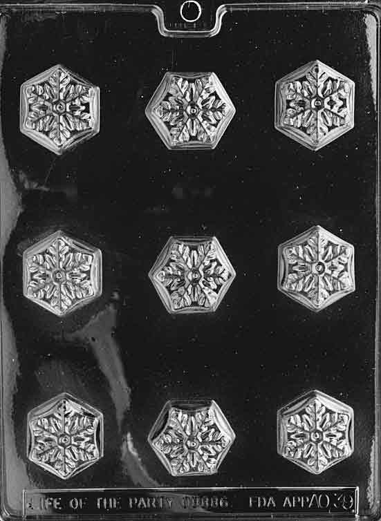 SMALL WINTER SNOWFLAKE Mold Candy Tiny Snow Flake Soap Molds Plastic Chocolate - $4.50