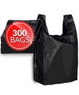 T-Shirt Bags (300 Count) (Black) (11.5&quot; X 6.5&quot; X 21&quot;) - Black Plastic Ba... - $38.00 CAD