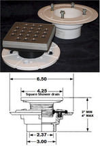 Strainer for Square Shower Drain - PVC - £11.80 GBP