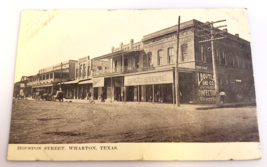 Houston Street Scene WHARTON tx TEXAS (Antique 1912) [RPPC Real Photo PO... - £23.44 GBP