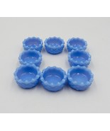 Indiana Glass Delphite Blue Individual Salt Cellers Sawtooth Diamond Pat... - £47.82 GBP