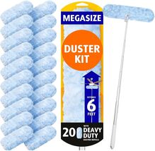 Lightweight 6 ft Extendable Duster with 20 Microfiber Pads for Efficient... - $51.43