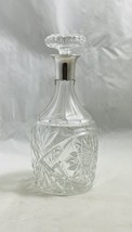 Antique English, Birmingham Crystal Decanter With Sterling Silver Collar - $326.90