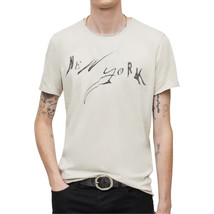 John Varvatos Men&#39;s Short Sleeve New York Punk Graphic Crew T-Shirt Fossil Grey - £50.44 GBP