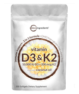 Double strength 2 in 1 vitamin D3 + K2 coconut oil softgels.  - $49.99