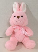 Animal Adventure bunny rabbit pink small plush white polka dot bow ribbo... - $5.19