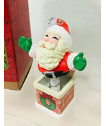 2001 Springing Santa Hallmark Christmas Tree Ornament MIB Price Tag - $9.89