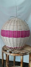 Ratán tejido a mano mimbre rosa forma de globo de aire 2 piezas set lámp... - $214.17