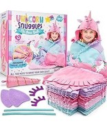 GirlZone Unicorn Snuggles No Sew Quilt Kit with 32 Colourful Pieces - $20.04