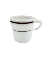 Pyrex Tableware by Corning Milk Glass Double Brown Stripe Coffee Mug - £6.99 GBP