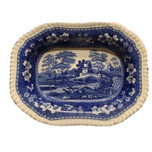 Spode England Blue Tower Oval Rectangular 9 3/4&quot; Vegetable Serving Bowl gadroon - £30.47 GBP