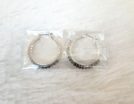 Avon New Dawn Wrapped Hoop Earrings (Grey) ~ New!!! - $13.99