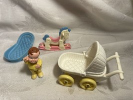 RARE lot Fisher Price Dream Doll House Loving Family1993 New Baby Set CO... - $29.65