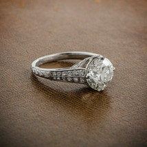 Vintage Engagement Ring 2.25Ct Round Cut Diamond 14k White Gold Finish in Size 6 - £105.46 GBP