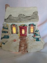 Vintage Ceramic Light Up Christmas Village Snow Cottage House, Electric - £14.77 GBP