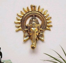 Metal Ganesha ji/Ganpati/Lord Ganesh Statue Idol - Wall Hanging Sculpture - Luck - £23.59 GBP