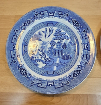 2 Vintage Blue YE OLDE Willow dinner plate 9” Grimwades Staffordshire England - £12.04 GBP