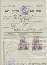  1915 Mexico Mining Tax Document Noche Bueno Gold Mine Sonora Revenue Stamps - £99.75 GBP