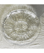 Large round glass vintage relish dish with leaf and dot pattern serving ... - £27.14 GBP