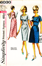 Misses&#39; DRESS Vintage 1965 Simplicity Pattern 6030 Size 12½ UNCUT - $25.00