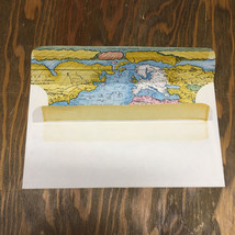 Old world map print vintage stationery envelope lot  - £15.68 GBP