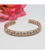 HENG NGAI Rose Gold Over Sterling Silver Diamond Cuff Bracelet 925 Vermeil - $69.95