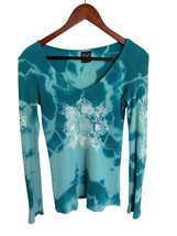 Sledge USA Slim Fit Long Sleeve Waffle Knit Tie Dye Tshirt Grunge Y2K 00... - $23.99