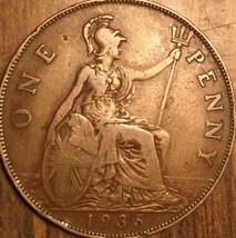 1935 Uk Gb Great Britain One Penny Coin - £1.44 GBP