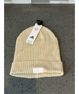 ADIDAS WOMENS 4 INCH CUFF FOLD OVER BEANIE HAT RIBBED ALUMINA BEIGE WINTER - $17.08 CAD