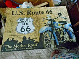 Route 66 The Mother Road Chicago to Santa Monica Motorcycle Sign 1996 America&#39;s - £12.57 GBP