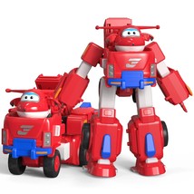 Super Wings Jett 7&quot; Tall Superwings Jett Robot Suit and 2 Scale Transforming Jet - £31.89 GBP