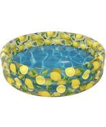 PoolCandy Giant 4 Person Deluxe Inflatable Pool Lemon Print 78in dia 15in H - $47.42 CAD