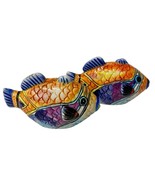 Vintage Fish Salt and Pepper Shakers Colorful w Stoppers Tropical 4” Long - $258.35 MXN