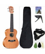 Concert Ukulele Solid Top Mahogany 23 Inch With Ukulele Accessories With... - £30.95 GBP