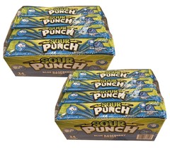 2 Packs Sour Punch Straws Blue Raspberry Candy 24 Count Box Bulk Candies - £44.01 GBP