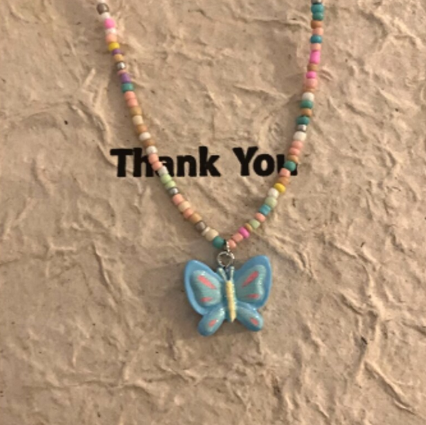 handmade necklace, Fairy charm colorful beaded necklace, christmas jewel... - $12.00