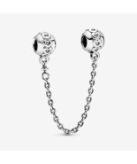 S925 Sterling Silver Band of Hearts Safety Chain Charm,Fit Pandora bracelet - £10.66 GBP